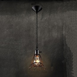 Amerikansk Landlig Industriell Vindlampe Retro Liten Lysekrone I Jernbur