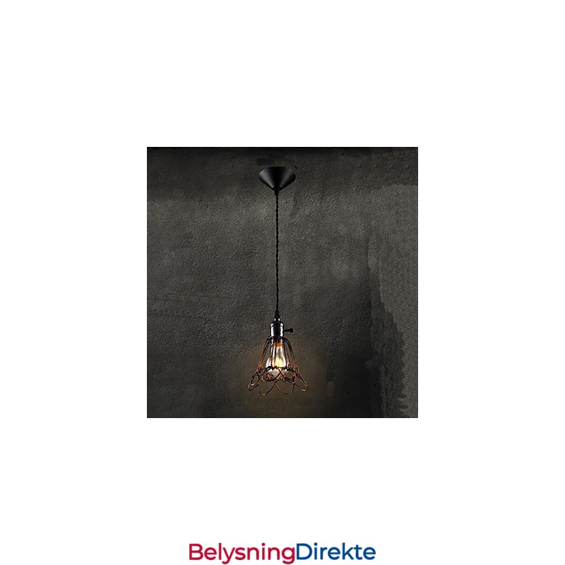 Amerikansk Landlig Industriell Vindlampe Retro Liten Lysekrone I Jernbur