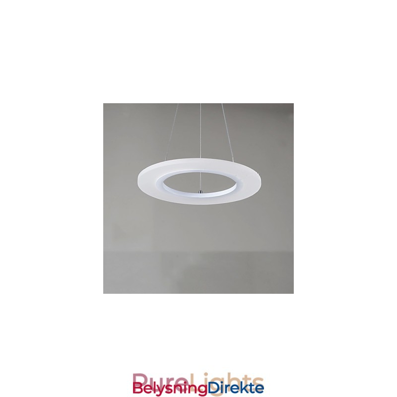 Anhengslampe Rund Taklysekrone Melkefargede Taklamper I Akryl Med Enkel Ring