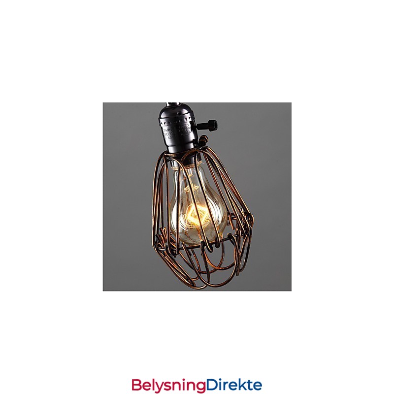 Amerikansk Landlig Industriell Vindlampe Retro Liten Lysekrone I Jernbur