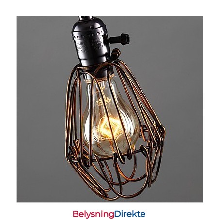 Amerikansk Landlig Industriell Vindlampe Retro Liten Lysekrone I Jernbur