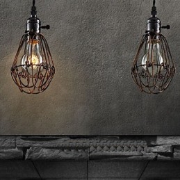 Amerikansk Landlig Industriell Vindlampe Retro Liten Lysekrone I Jernbur