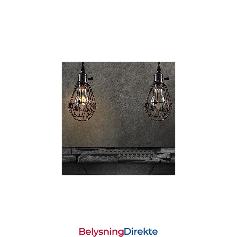 Amerikansk Landlig Industriell Vindlampe Retro Liten Lysekrone I Jernbur