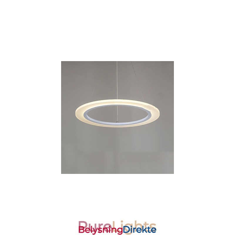 Anhengslampe Rund Taklysekrone Melkefargede Taklamper I Akryl Med Enkel Ring