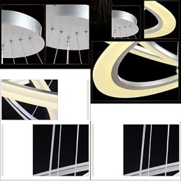 Anhengslampe Rund Taklysekrone Melkefargede Taklamper I Akryl Med Enkel Ring