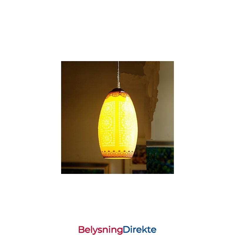 Retro Keramisk Lampe Trappelampe Blå Enkelt Hode Lysekrone Kreativ