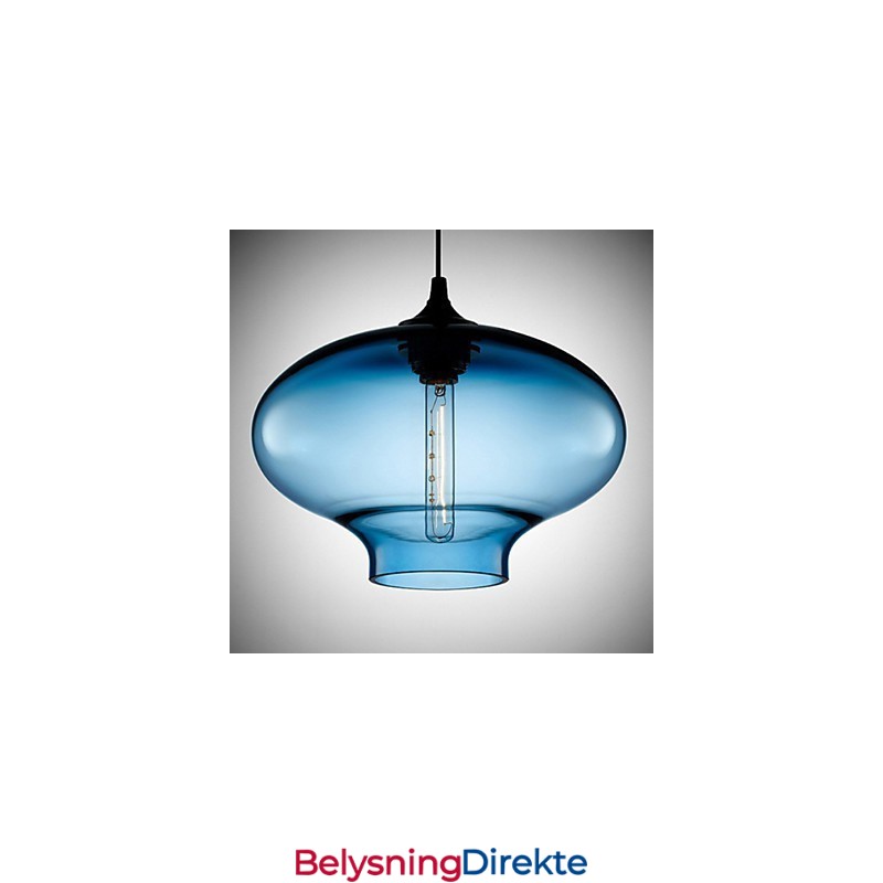 1 Lys Moderne Glass Hvit Og Blå Gjennomsiktig Pendellampe
