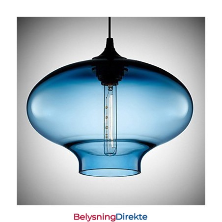 1 Lys Moderne Glass Hvit Og Blå Gjennomsiktig Pendellampe