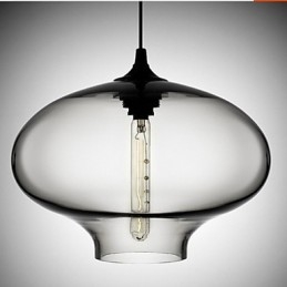 1 Lys Moderne Glass Hvit Og Blå Gjennomsiktig Pendellampe