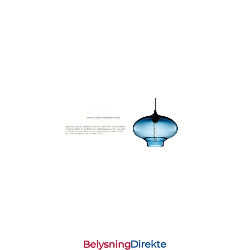 1 Lys Moderne Glass Hvit Og Blå Gjennomsiktig Pendellampe