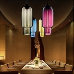 Retro Kreativ Pendellampe I Glass Med Ett Hode, Kafé I Gullfiskskålen