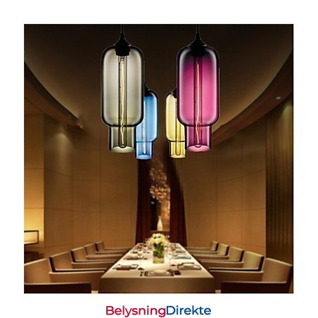 Retro Kreativ Pendellampe I Glass Med Ett Hode, Kafé I Gullfiskskålen