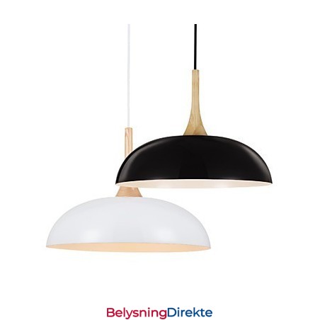 Mini Kunstnerisk Pendellampe Med 1 Lys, Moderne Enkelhet, Svart/Hvit Finish, Aluminium Og Tre