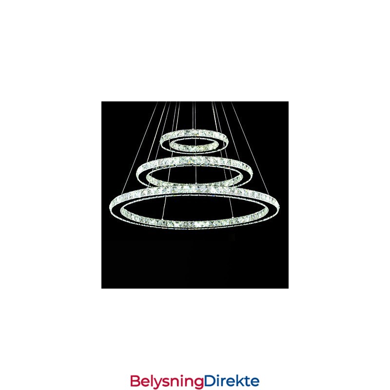 Dimmbar Krystallanhengslampe Moderne Sirkulær Lysekronebelysningslamper Kjølig Hvit Rund Taklampe Med Fjernkontroll