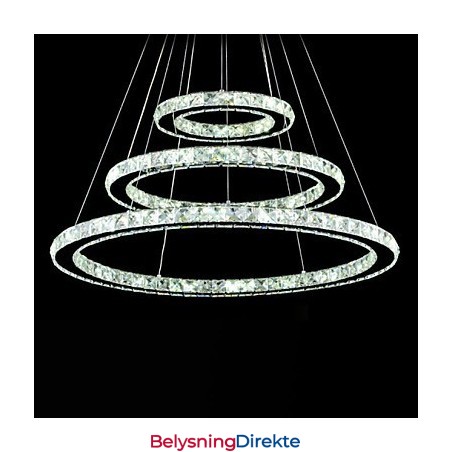 Dimmbar Krystallanhengslampe Moderne Sirkulær Lysekronebelysningslamper Kjølig Hvit Rund Taklampe Med Fjernkontroll