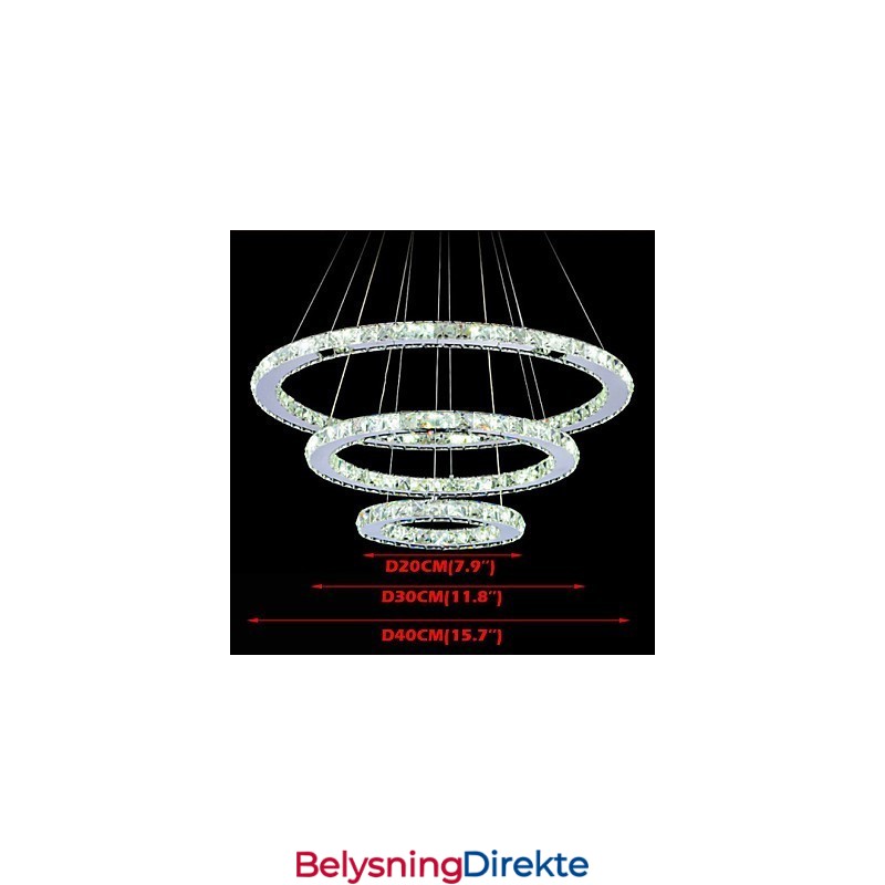 Dimmbar Krystallanhengslampe Moderne Sirkulær Lysekronebelysningslamper Kjølig Hvit Rund Taklampe Med Fjernkontroll