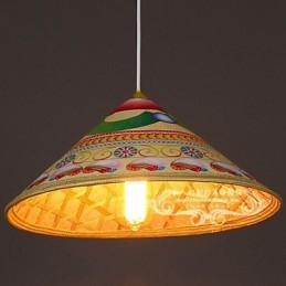 Moderne Tehattlysekrone Lysekrone Lysekrone Bambushatter