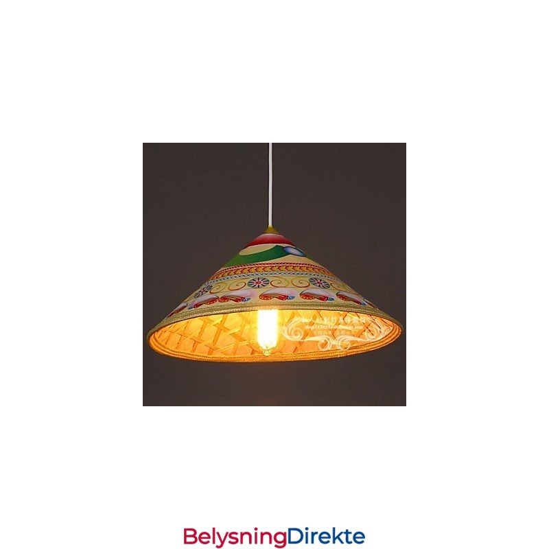 Moderne Tehattlysekrone Lysekrone Lysekrone Bambushatter