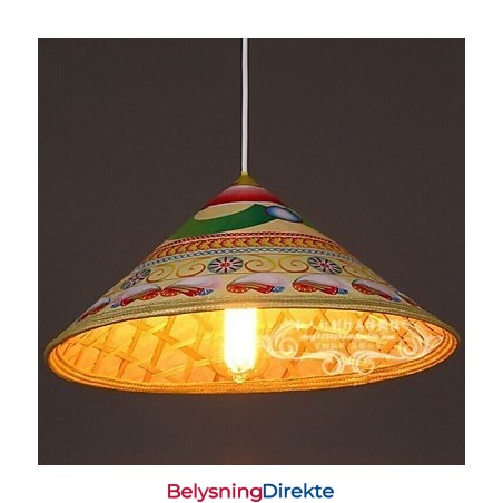 Moderne Tehattlysekrone Lysekrone Lysekrone Bambushatter