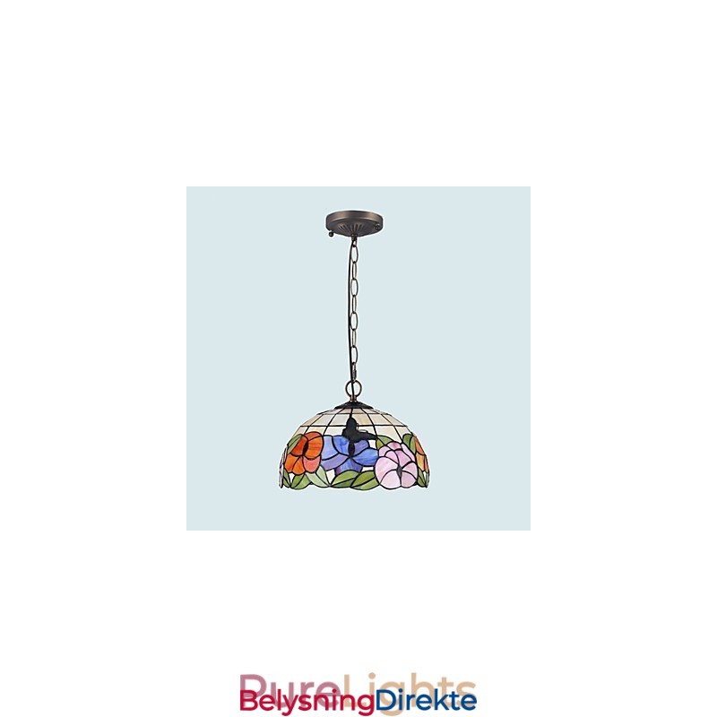 Landlig Kreativ Kunst, Lysekrone I Farget Glass, Restaurering Av Gamle Skikker, Lampelys