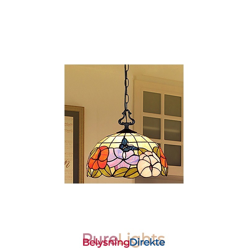 Landlig Kreativ Kunst, Lysekrone I Farget Glass, Restaurering Av Gamle Skikker, Lampelys