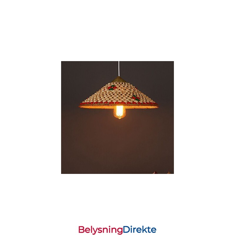 Kaffe Bambus Hatter Hatt Lysekrone Lampe