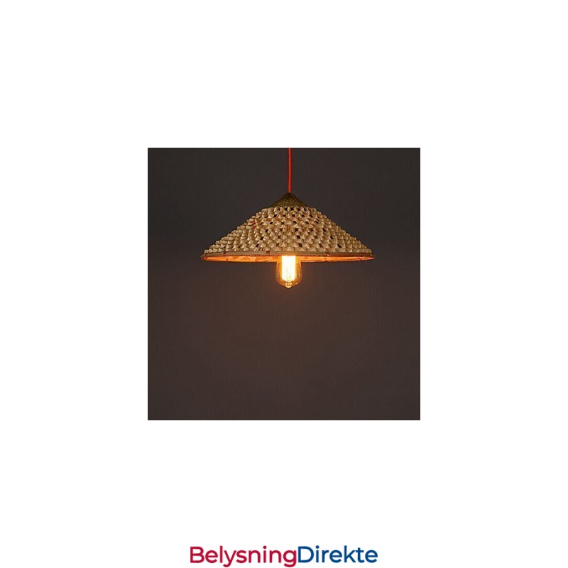 Vintage Gårdslysekrone I Bambus Med Strå