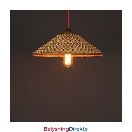 Vintage Gårdslysekrone I Bambus Med Strå