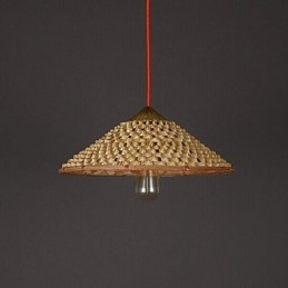 Vintage Gårdslysekrone I Bambus Med Strå