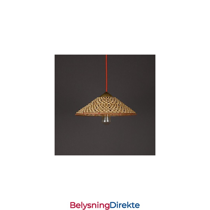 Vintage Gårdslysekrone I Bambus Med Strå