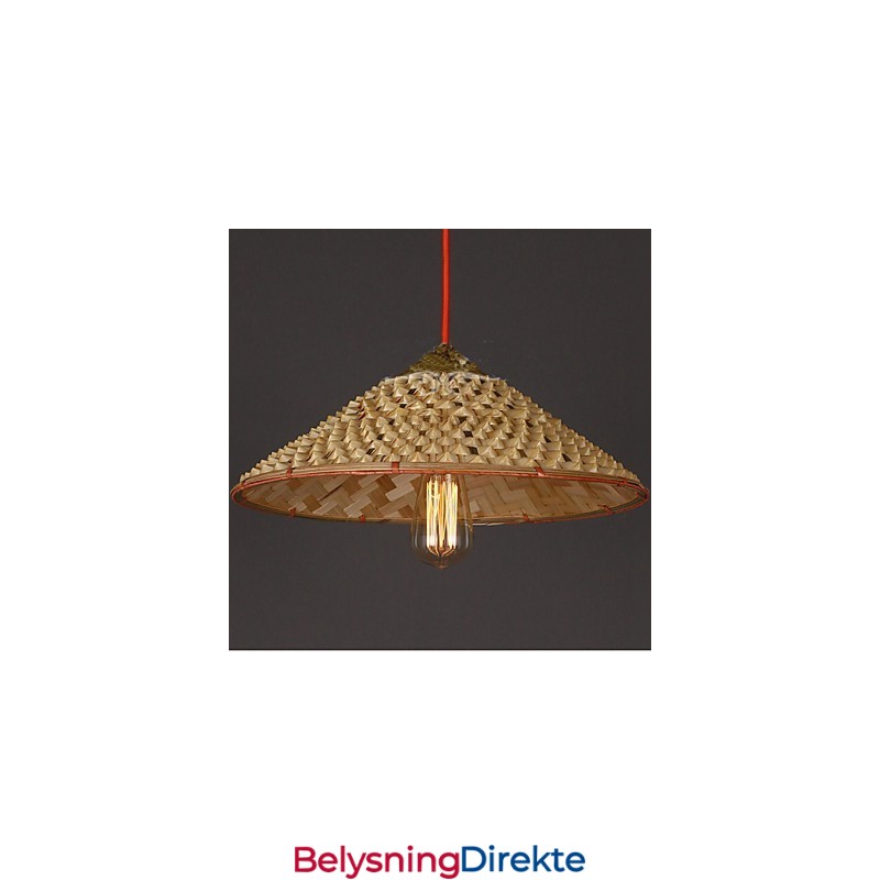 Vintage Gårdslysekrone I Bambus Med Strå