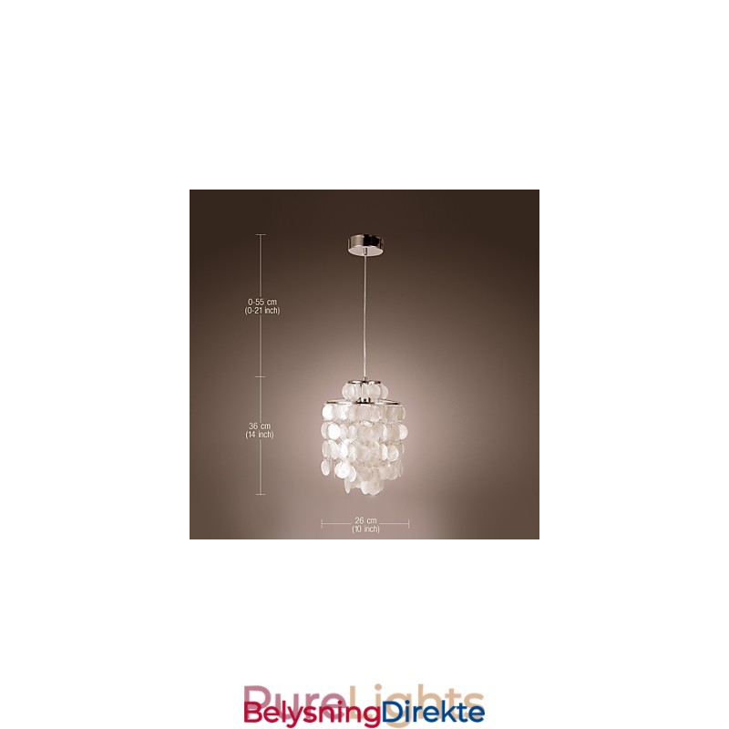 Moderne, Moderne Pendellampe I Ministil I Krom