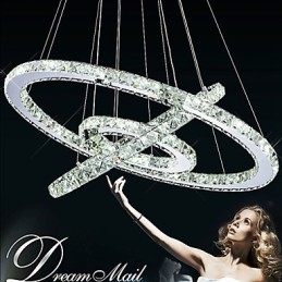 Dimmbar Krystallanhengslampe Moderne Sirkulær Lysekronebelysningslamper Kjølig Hvit Rund Taklampe Med Fjernkontroll