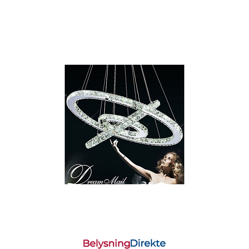 Dimmbar Krystallanhengslampe Moderne Sirkulær Lysekronebelysningslamper Kjølig Hvit Rund Taklampe Med Fjernkontroll