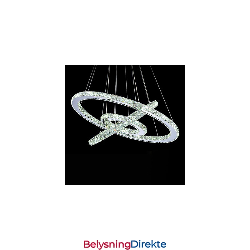 Dimmbar Krystallanhengslampe Moderne Sirkulær Lysekronebelysningslamper Kjølig Hvit Rund Taklampe Med Fjernkontroll