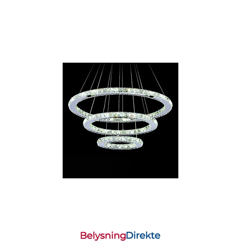 Dimmbar Krystallanhengslampe Moderne Sirkulær Lysekronebelysningslamper Kjølig Hvit Rund Taklampe Med Fjernkontroll