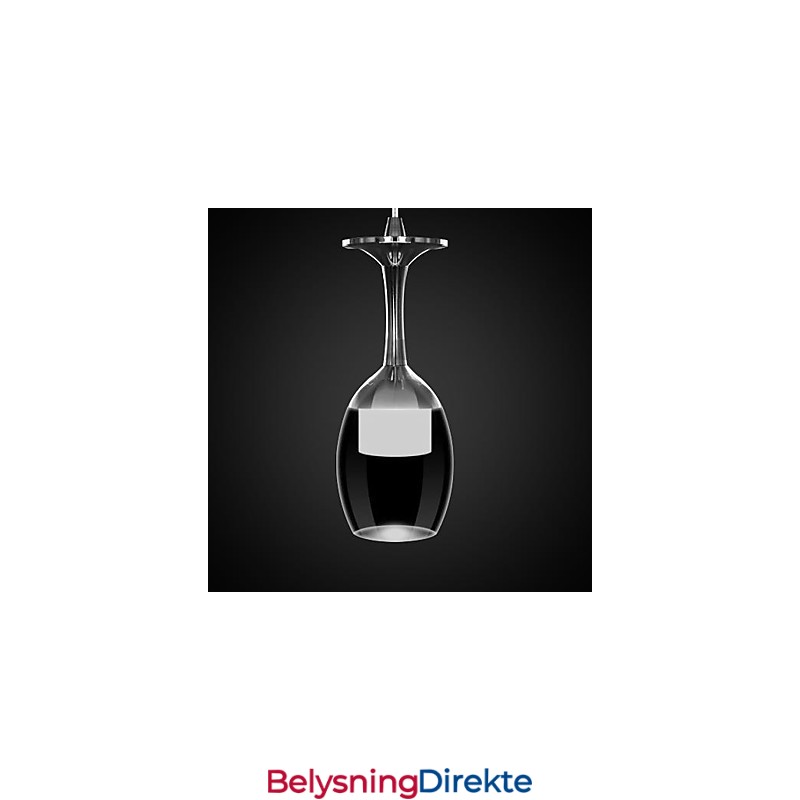 Moderne, Samtidskunstnerisk Anhengslampe I Krom I Metall