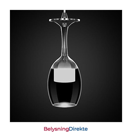 Moderne, Samtidskunstnerisk Anhengslampe I Krom I Metall