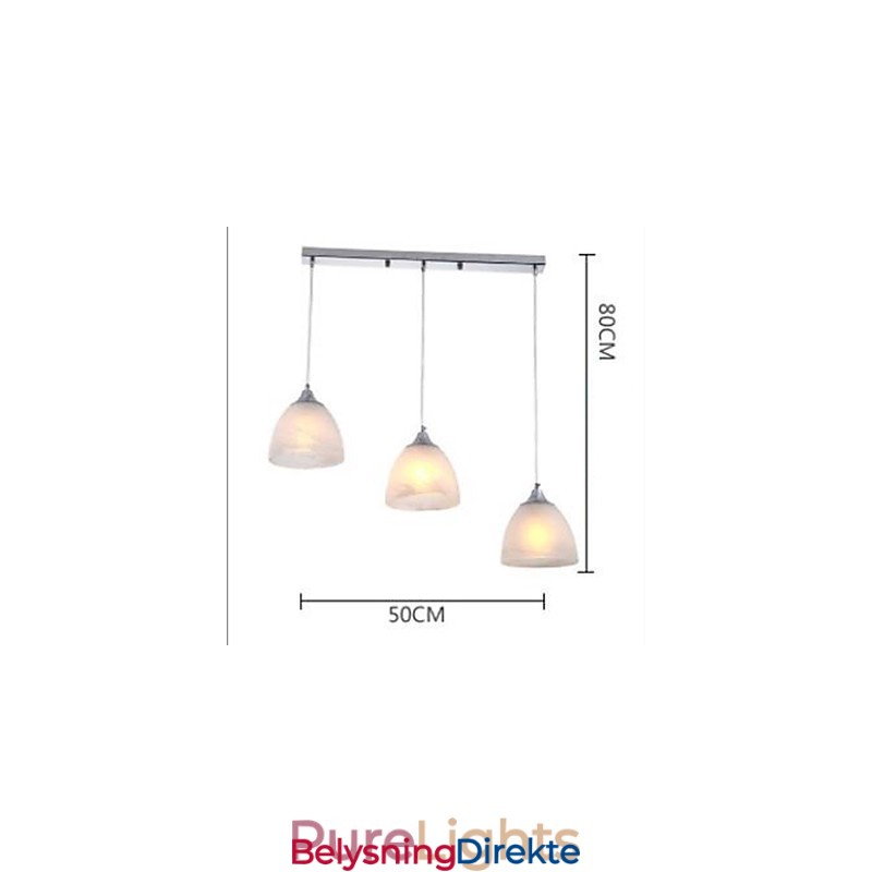 Moderne Vinkopp Avlang Baldakin Pendellampe Med Tre Lys