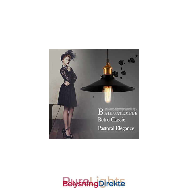 Europeisk Stil Retro Klassisk Pendellampe Metall Kunst Droplight Gir Pærediameter