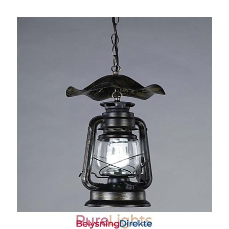 Vintage Messing Lanterne Pendellampe Med 1 Lyspære