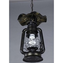 Vintage Messing Lanterne Pendellampe Med 1 Lyspære