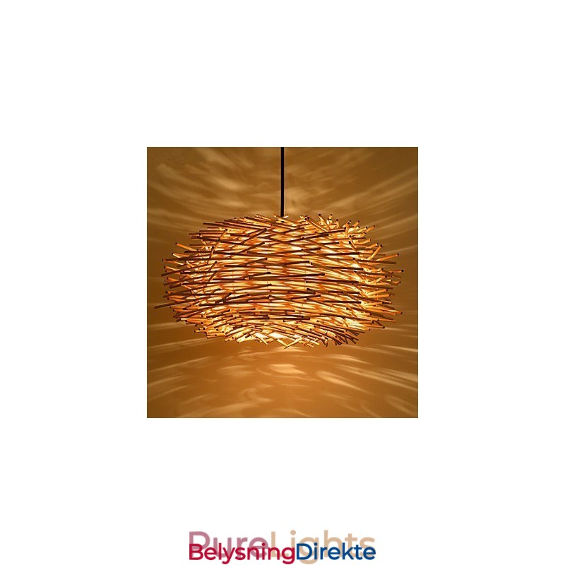 Lysekrone I Ministil, Lykt I Tre, Bambus