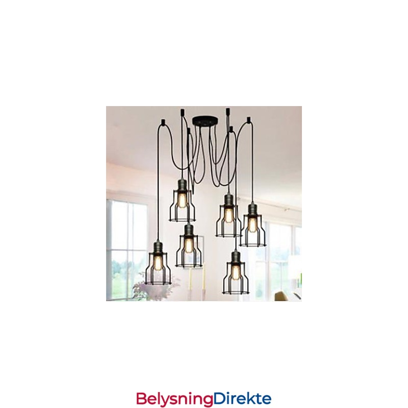 Amerikansk Landlig Industriell Individualitet Kreativ Sitteplass Seks Små Kokeplatehode Droplight