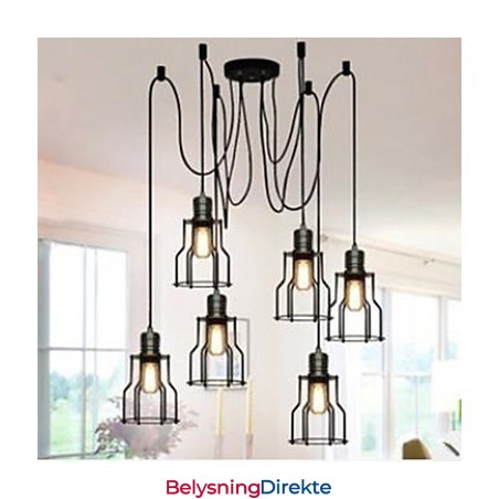 Amerikansk Landlig Industriell Individualitet Kreativ Sitteplass Seks Små Kokeplatehode Droplight