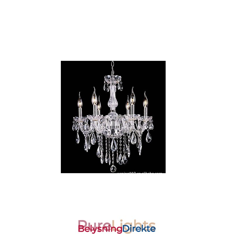 6-Armet Vintage Luksusbelysning K9 Krystalllysekrone Takpendellampe