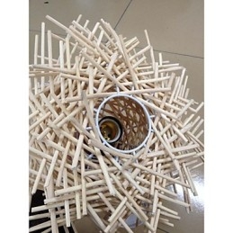 Moderne Og Sammentrukket Droplight Med 1 Lyspære I Tre, Håndvevd