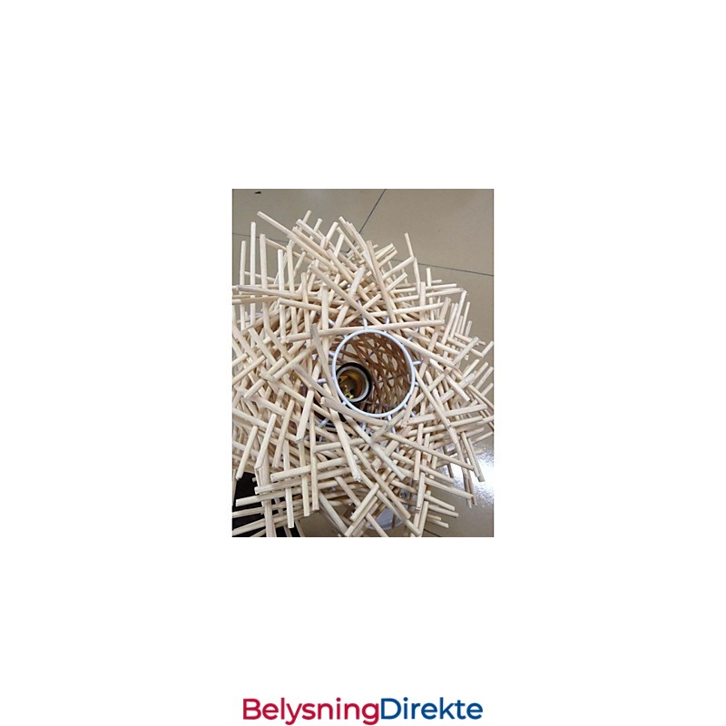 Moderne Og Sammentrukket Droplight Med 1 Lyspære I Tre, Håndvevd