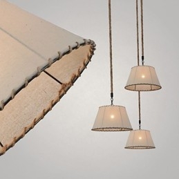 1 Lys Pendellamper Vintage Stil Industristil Gul Stoff Og Metall Dråpelampe