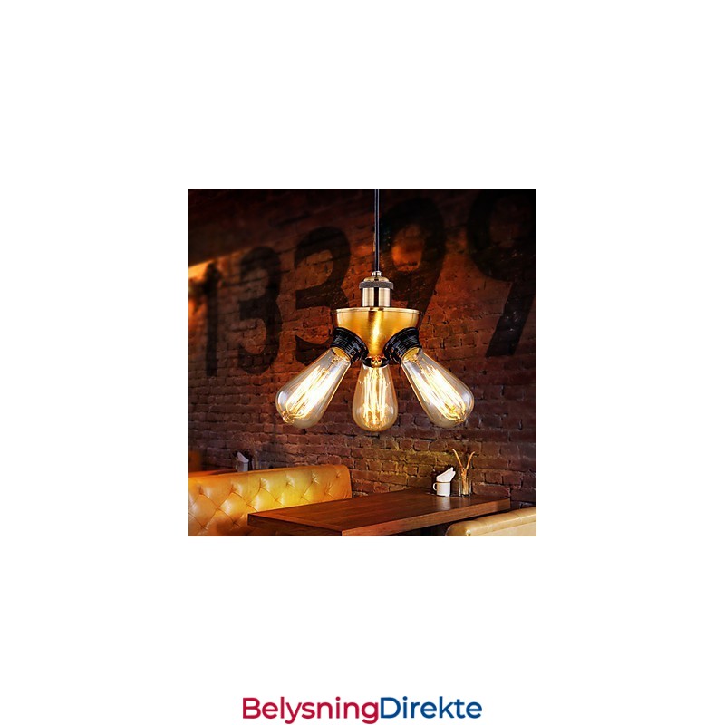 Amerikansk, Landlig Industriell Kobberlampe Med Tre Fot